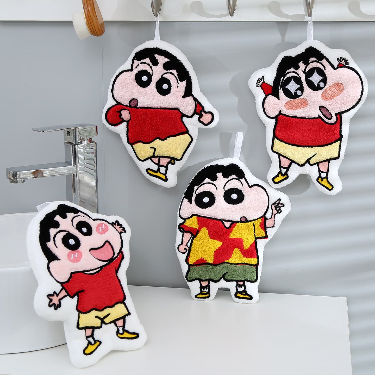 Crayon Shin-chan New Hand Towel Cute Home Hand Towel Double Layer Thick Children's Small Square Towel Kitchen
