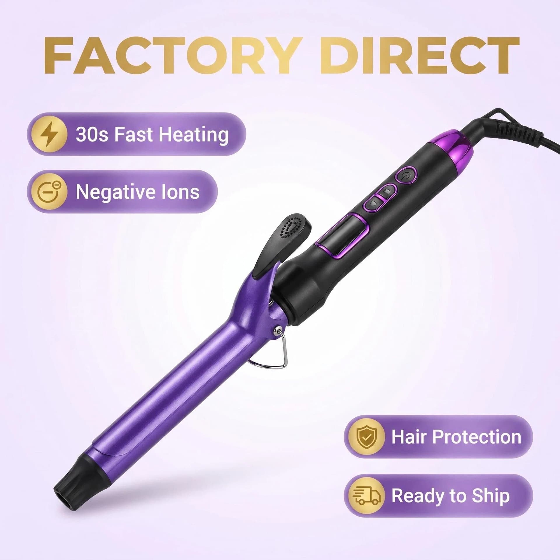 Export Hair Curling Iron Beauty Salon Adjustable Temperature Hair Styling Tool New Cross-border Curler Negative Ionic