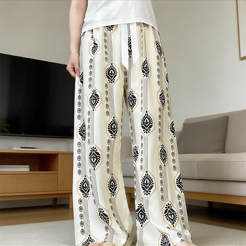 Women's Loose Cotton Wide-Leg Pajama Pants, Casual Home Pants, Wearable Outdoors, Rayon Beach Pants, Leg-Lengthening Magic Pants