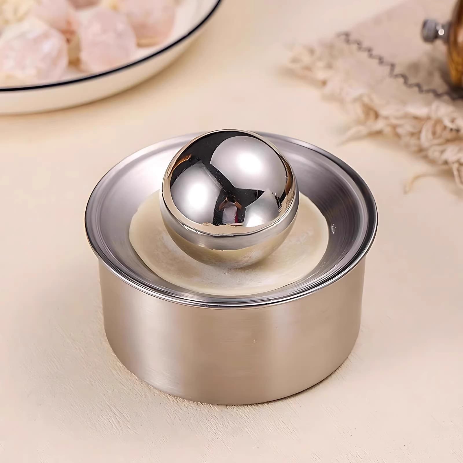 Kitchen Stainless Steel Dumpling Skin Press for Making Dumpling Dough Round Rolling Ball Easy to Demould Dumpling Skin Mold for Home Use