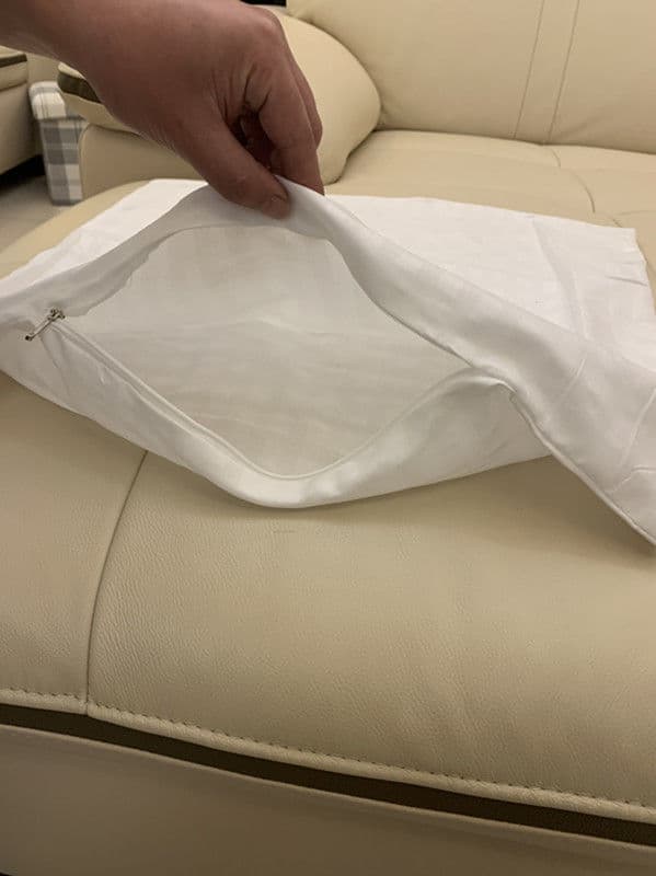 Pillow Insert Inner Covers Shell Processing, White Stripe Fabric Square Interwoven Satin Stripe Poly-Cotton with Chain Style