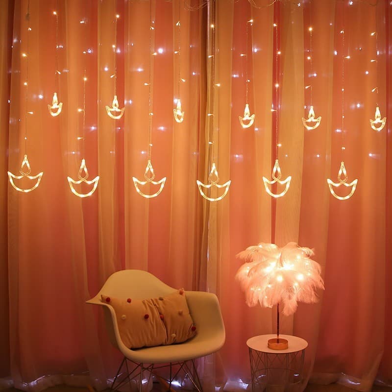 LED Curtain Light Holiday Ship Anchor Light Christmas Romantic Room Decoration Warm Christmas Festival String Lights