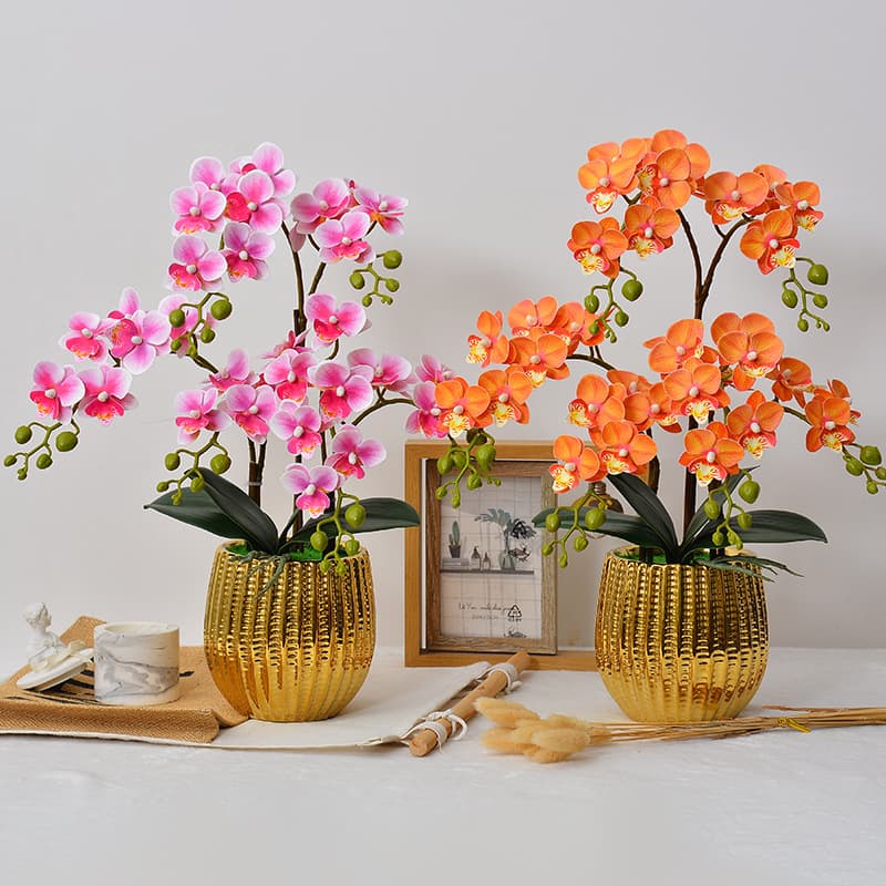 Artificial Phalaenopsis Orchid Mini Bonsai Creative Decoration Simulation Flowers Indoor Home Yiwu Factory Wholesale Simulation Potted Plant