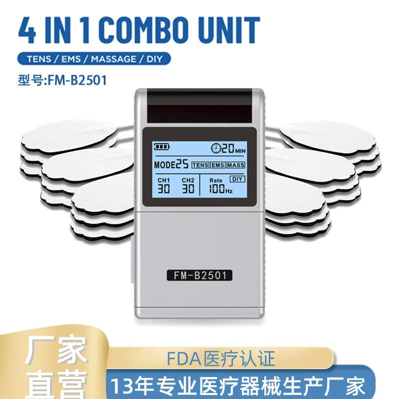 Cross-border Amazon TENS Therapy Device Low Frequency Pulse Meridian Device Back Massager FDA Dual Channel Adjustable Frequency