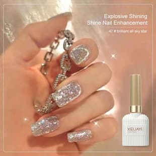 Cross Border Hot Selling Reflective Disco Glitter Gel Trendy Color Nail Gel Crystal Flash Nail Gel Factory Wholesale