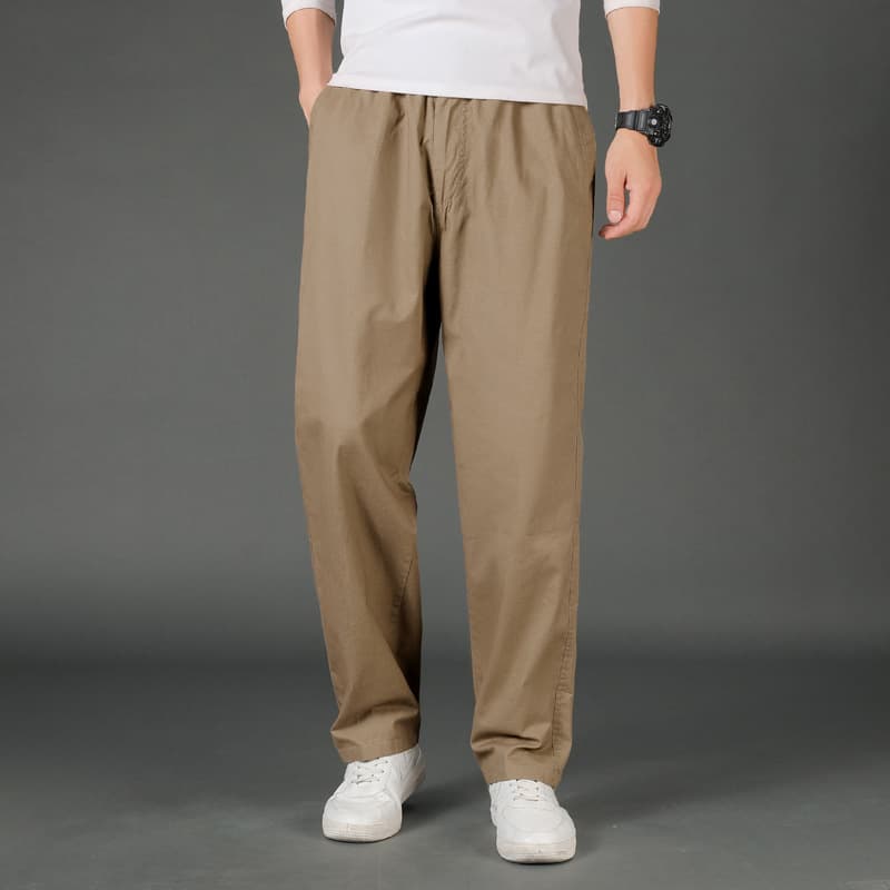 Summer Men's Casual Cargo Pants Straight Leg Plus Size Long Pants Outdoor Sports Simple Spring Autumn Trousers