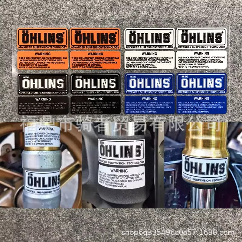 Motorcycle Shock Absorber Reflective Sticker Compatible with OHLINS Suspension Decal Waterproof