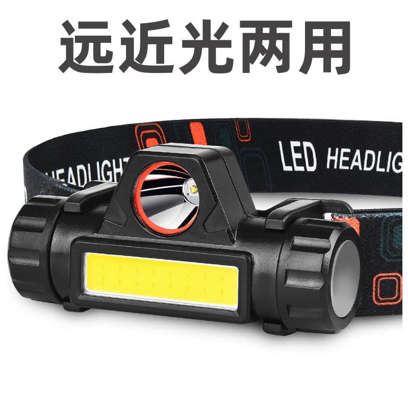 Cross-border LED Super Bright 101 Headlamp Head-mounted Mining Lamp Fishing Light USB Rechargeable Work COB Headlamp Mini