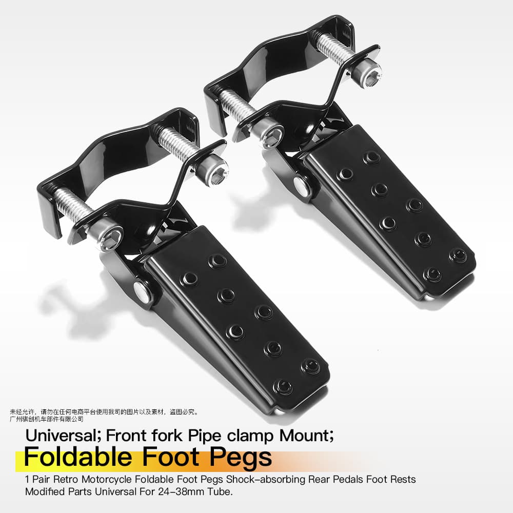 Motorcycle Bicycle Modification Accessories Universal Clamp Mount Retro Style Foot Pedal Foldable