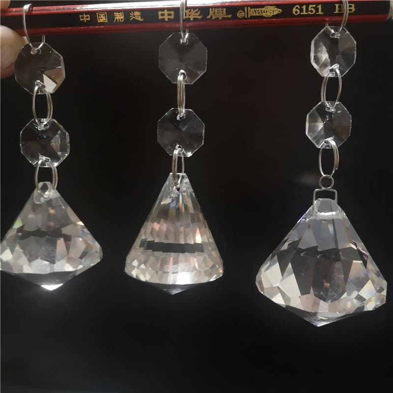 Pujiang Factory 30mm diamond ball octagonal ball DIY crystal jewelry pendant pendant white crystal