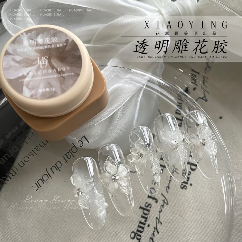 Xiaoying manicure-5g transparent carved glue, no-wash three-dimensional plastic nail art, functional glue, non-stick, strong and tough
