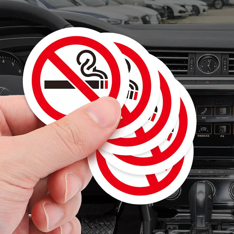 No Smoking Sign - Car Interior No Smoking Reminder Sticker - Please Do Not Smoke Car Sticker