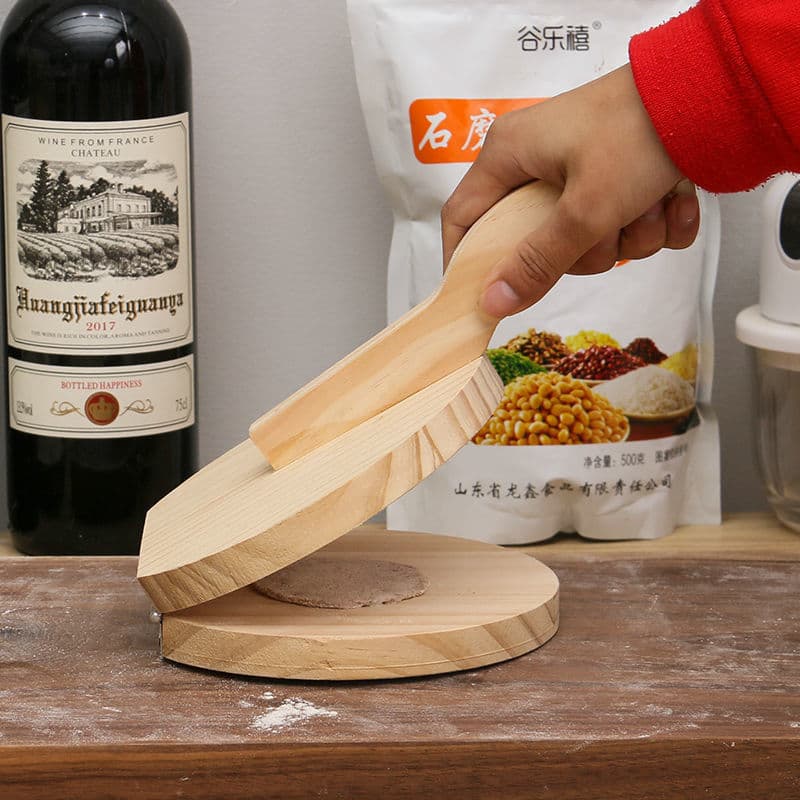 Solid wood rice dumpling wrapper dumpling wrapper artifact hand-pressed leather plate rice cake dough mold new model for household dumpling making