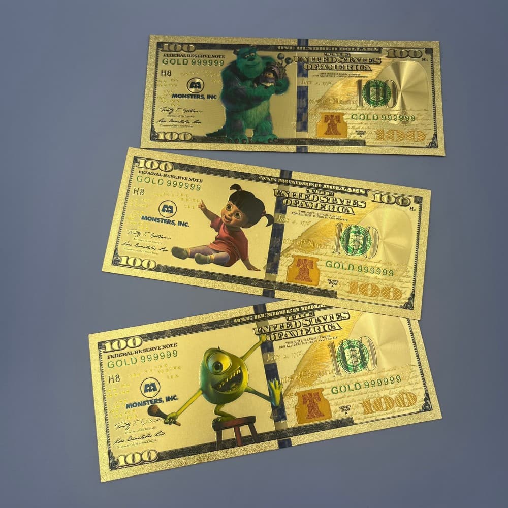 Cross-border hot selling American comic Monsters University commemorative banknotes animation gold banknotes commemorative coupons factory wholesale spot