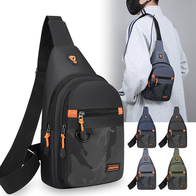Men's simple chest bag ins trend fashion shoulder bag outdoor leisure sports crossbody bag large capacity commuter bag