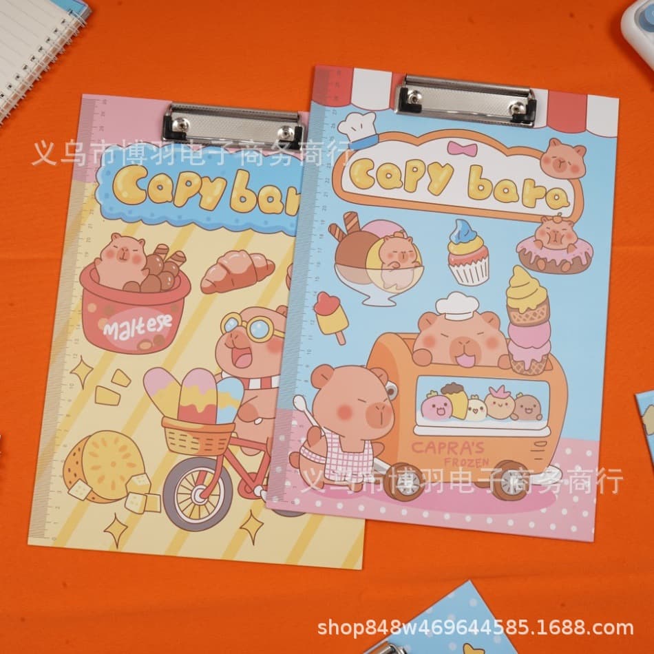 New Kapibara A4 Board Clamp Cartoon Cute Super Cute Capybara High-Looking Internet Celebrity Children's Student Board Clamp Wholesale