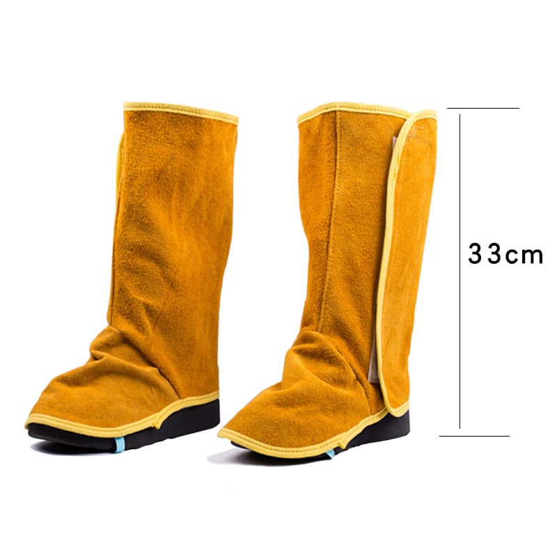 In-Stock Leather Heat Insulation Welding Large Leg Guard, Welder's Leather Leg Guard Reinforced Welding Protection, Leather Welding Leg Cover