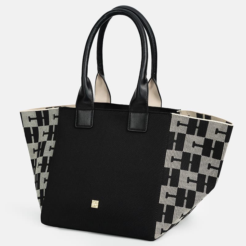 chhc women's elegant large capacity shoulder bag gold logo color matching design casual fashion versatile multi-occasion