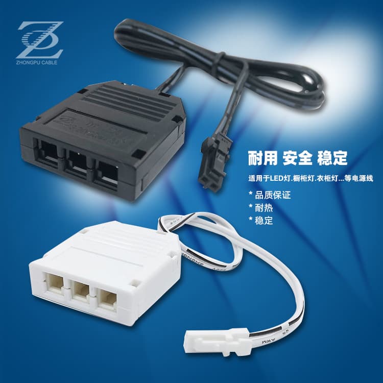 Factory wholesale cabinet and bathroom light DuPont connector 3-port junction box LED light strip plug DuPont wire connector