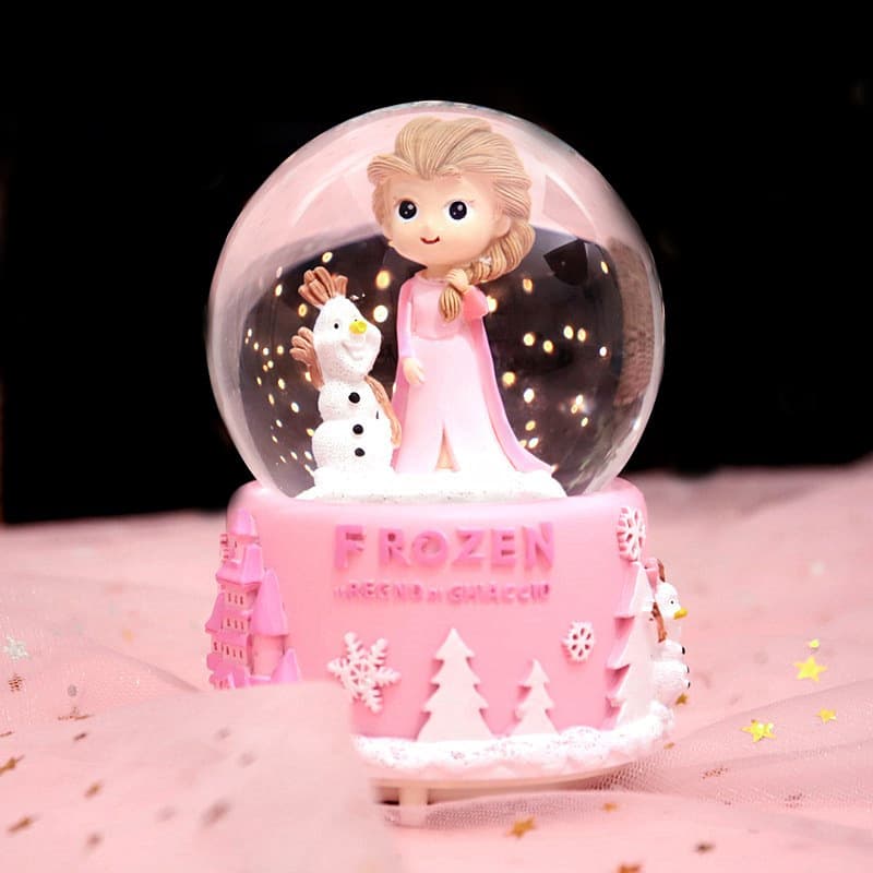 Castle Princess Snow Crystal Ball Kingdom Luminous Music Box Bedroom Decoration Children's Gift Luminous Crystal Ball