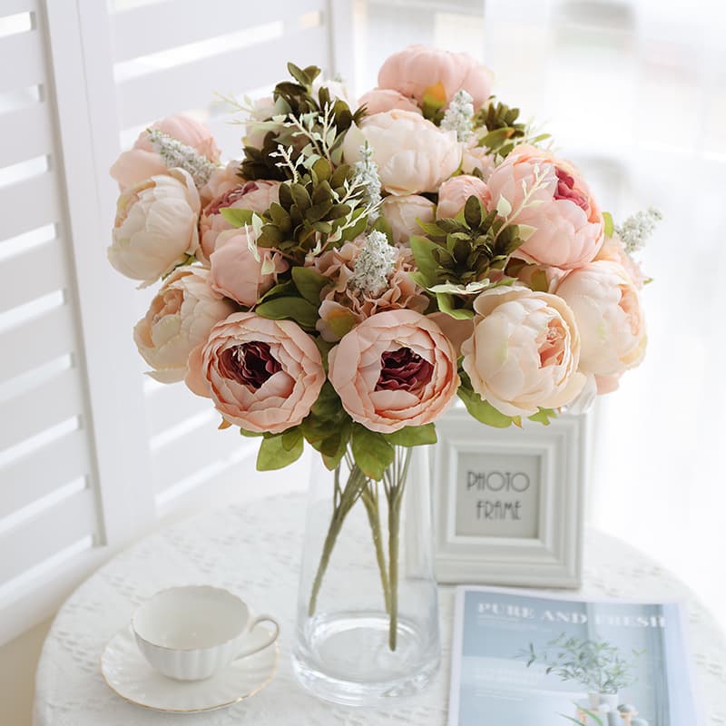 13 peonies for living room home table decoration flowers artificial flowers