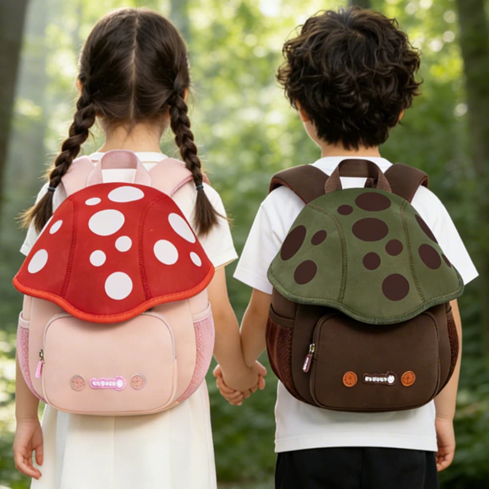 Adorable Kids Mushroom Backpack for Kindergarten Toddlers Anti-Lost Lightweight Travel Daypack for Boys and Girls