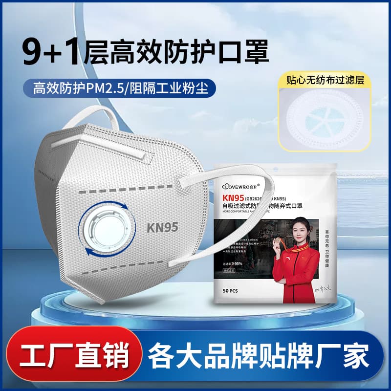 Disposable KN95 labor protection masks for dust and industrial dust, formaldehyde-resistant with exhalation valves, breathable and specialized
