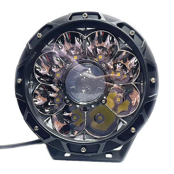 Cross-Border Hot Model 9inch Round High-Power Work Light White Light Yellow Light Off-Road Vehicle Modified LED Spotlight Headlight
