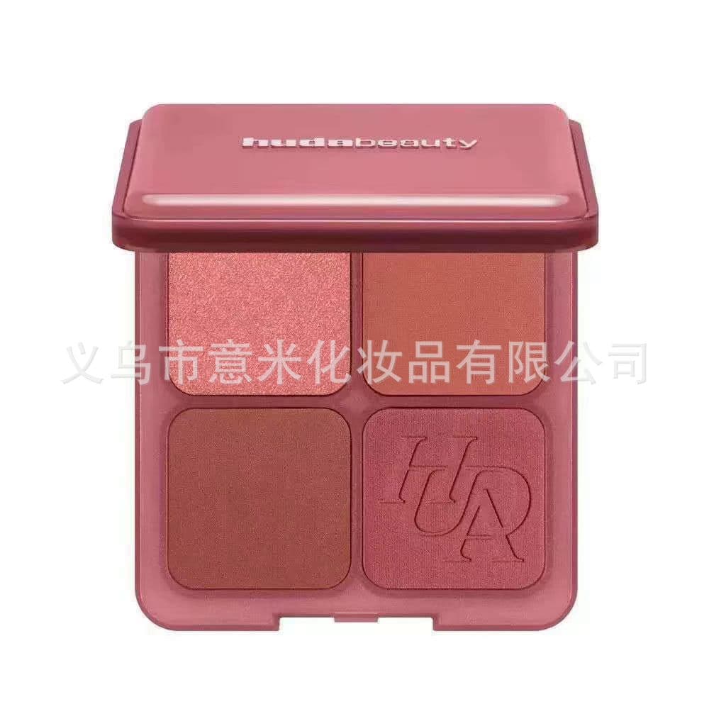 Cross-border Exclusive Huda Beauty Blush Palette Blush Filter 4-Color Matte Soft-Focus Eyeshadow Highlighter Palette