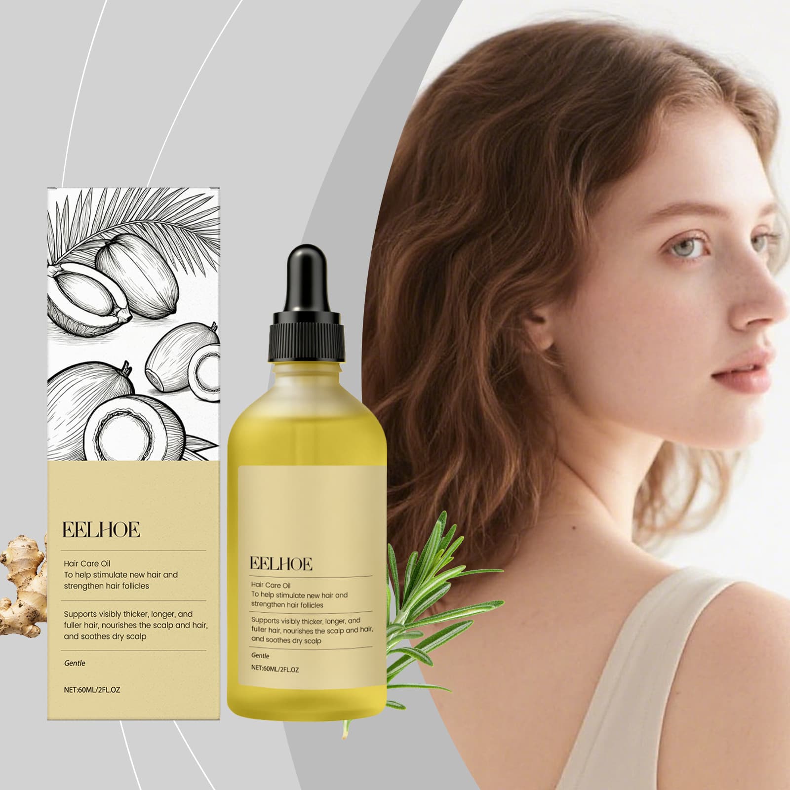 EELHOE Batana Hair Oil Nourishes Scalp Moisturizes Smooth Hair Natural Shine Hair Essence