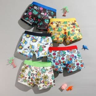 New Boys' Briefs Milk Silk Comfortable Breathable Boys' Flat Angle Pants Big Child Cartoon Boxer Briefs Factory Direct