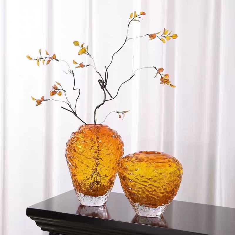 Art Glass Vase Creative Entryway Table Vase Decoration Living Room Craft Ornament TV Cabinet Decor