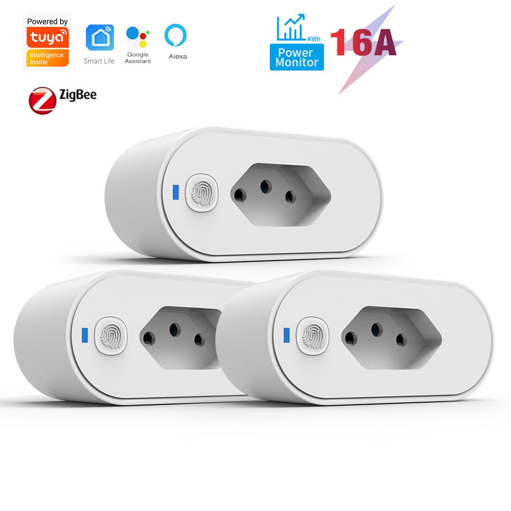 Smart WiFi 16A Socket with Energy Metering Graffiti Mobile Remote Control Voice Alexa for Brazil Standard Type WHDZ08
