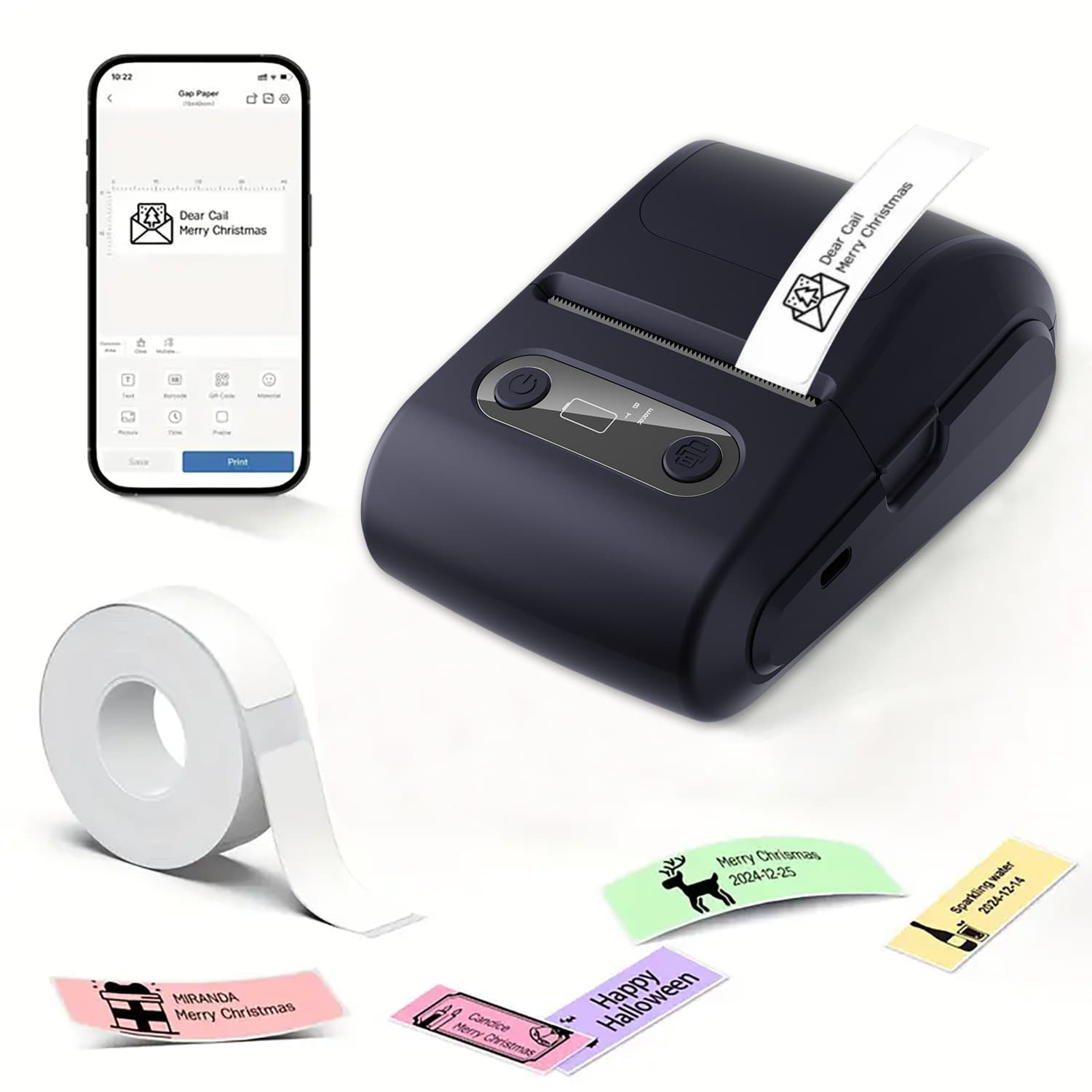 Portable Mini Handheld Bluetooth Thermal Printer for Mobile Delivery Receipt Label Barcode Printing Business Promotional Gifts