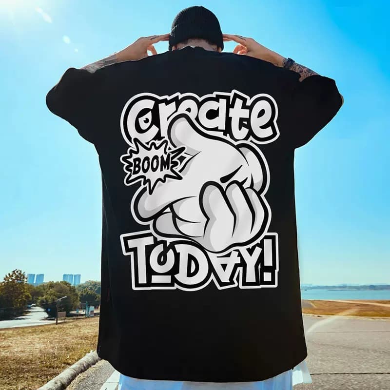 Short Sleeve Men's Loose Oversized New Hong Kong Style High Street Summer Design Couple T-shirt 8XL