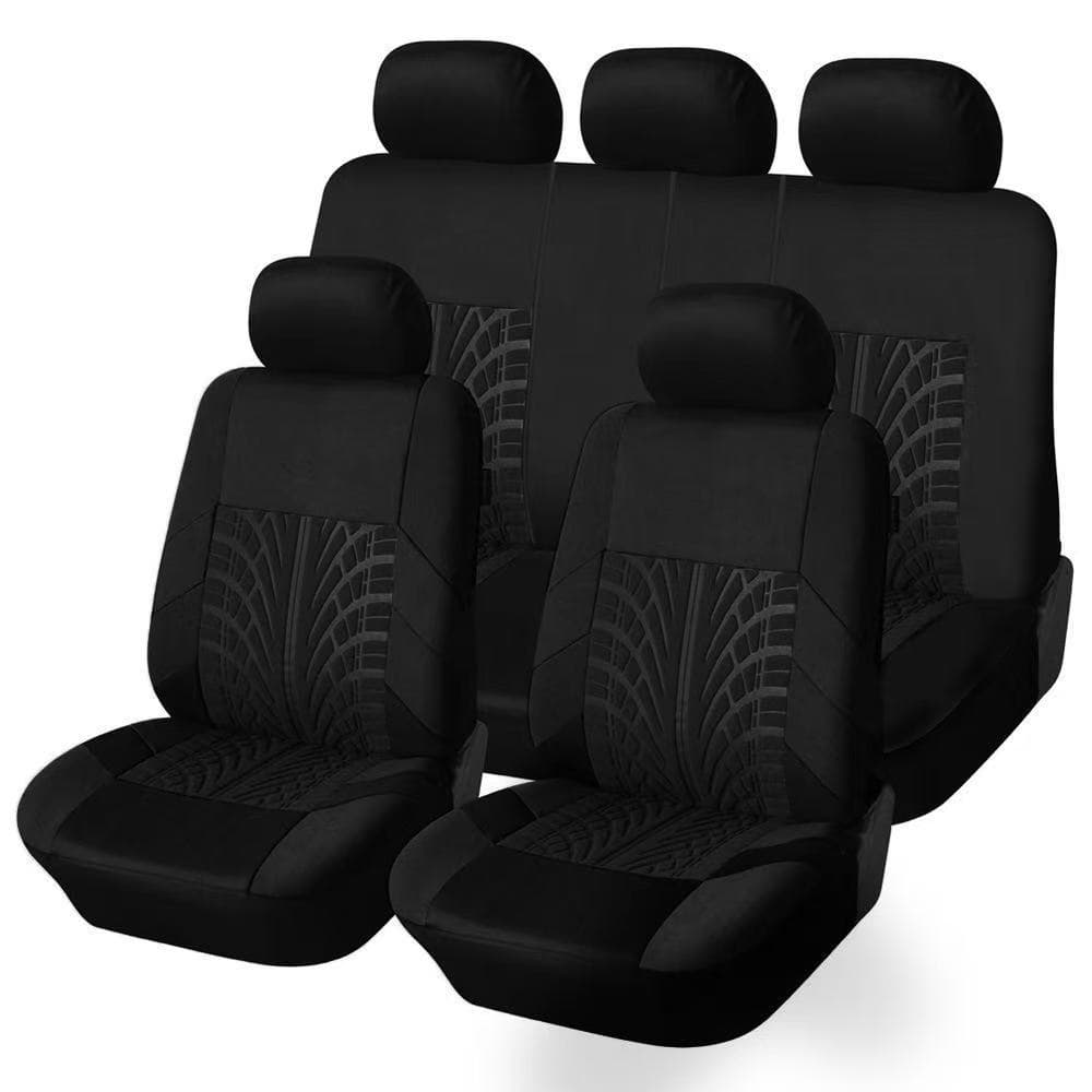 Universal Tire Pattern Embossing 9-Piece Knitted Fabric Car Seat Cover Set for Cross-Border Trade, AliExpress, Amazon