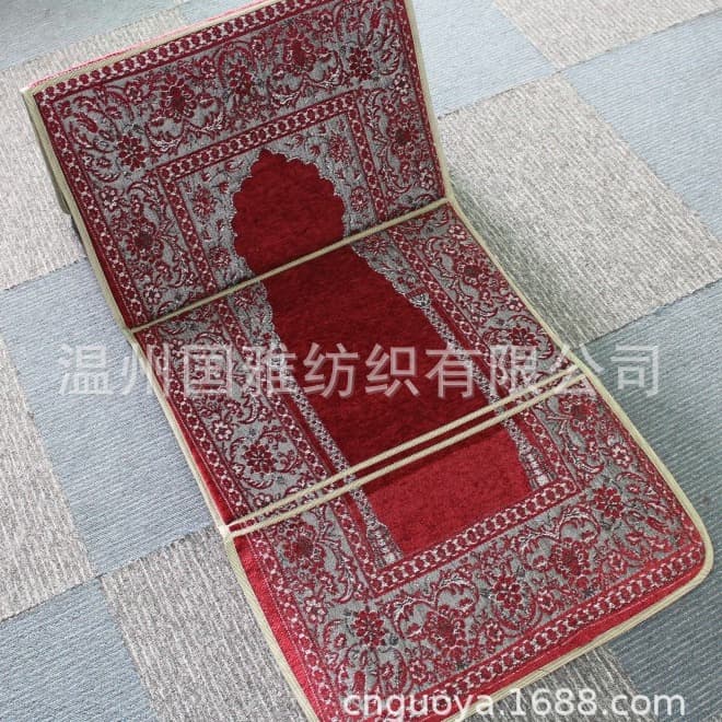 Chenille Jacquard Jacquard Jacquard Portable Leisure Folding Prayer Rug Easy to Carry Prayer Mat