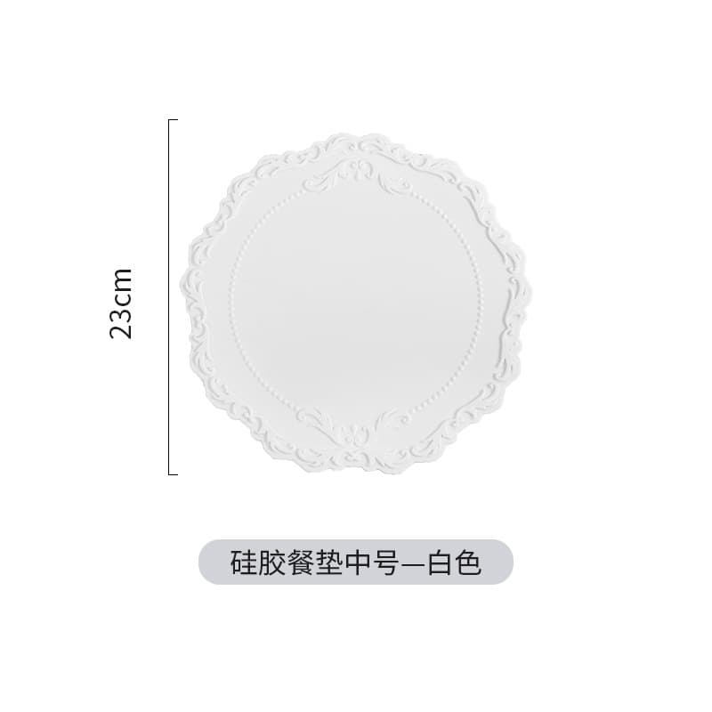 Embossed Lace Silicone Placemat Korean Style Cup Saucer Heat Insulation Pad European Vase Photo Frame Decorative Mat