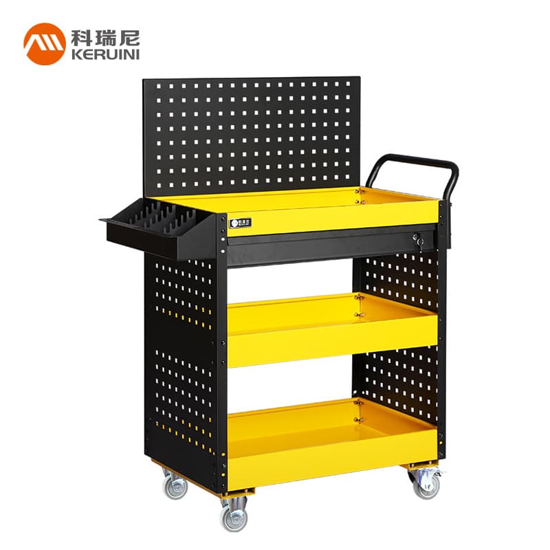 Workshop maintenance mobile tool cart drawer type auto repair three-layer cart tool cabinet