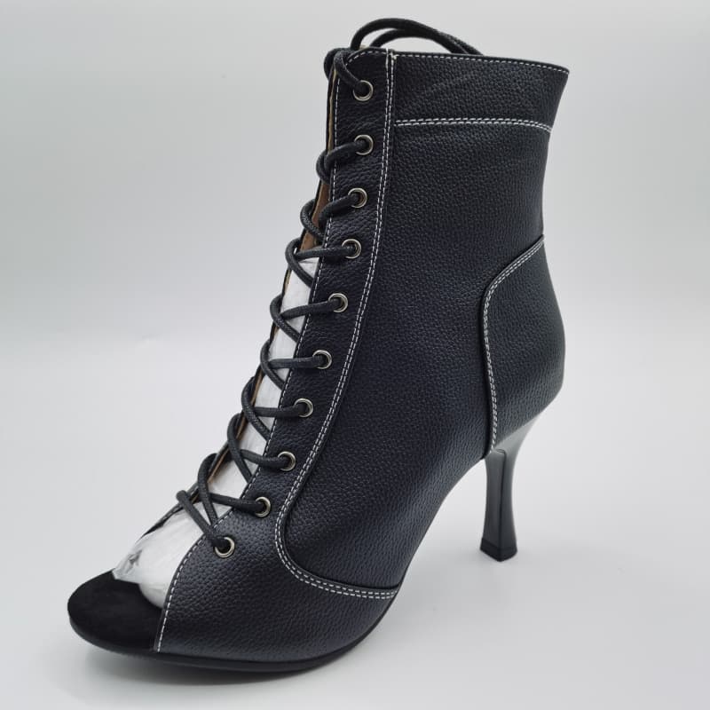 New Plus Size Jazz Dance Professional High Heels Hollow Lace-Up Black Heels Dance Shoes Outfit Dancing Shoes Sandals
