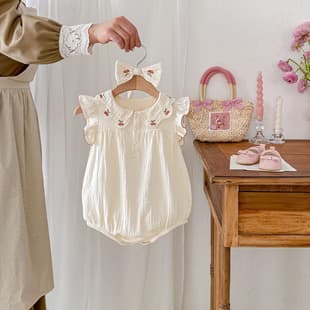 Baby Bodysuit Summer Thin Princess Style Newborn Romper Cute 100 Days Onesie