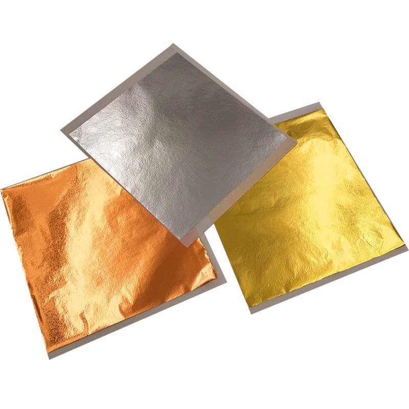 Large colored gold foil, factory supply imitation gold, silver, copper, tin foil wholesale for cross-border, label customization available