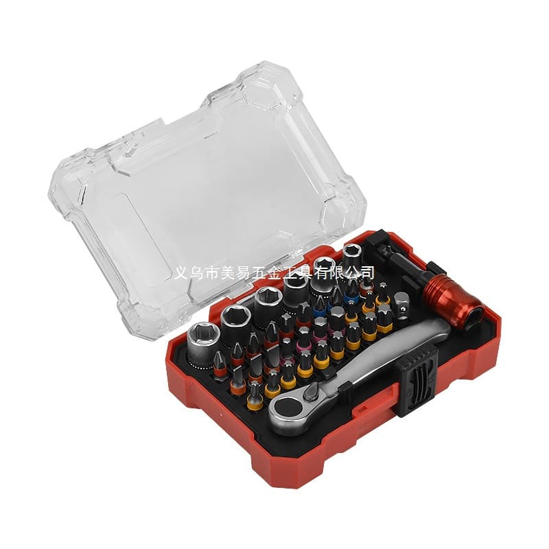 Cross-Border Bestseller 38-Piece Precision Screwdriver Set with Socket Case, Multi-Function Industrial Ratchet Wrench