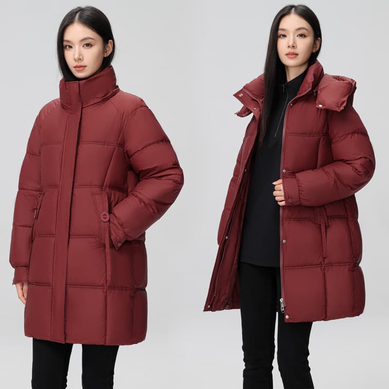 Winter Cotton Coat Women 2024 New Winter Style Korean Hooded Mid-Length Casual Warm Thick Outerwear