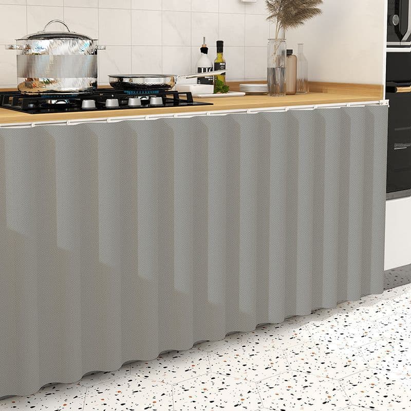 Blocking curtain, waterproof and oil-proof, cabinet cloth, curtain table, cabinet curtain, sundries, kitchen door curtain, dust-proof and ugly slide rail, cross-border