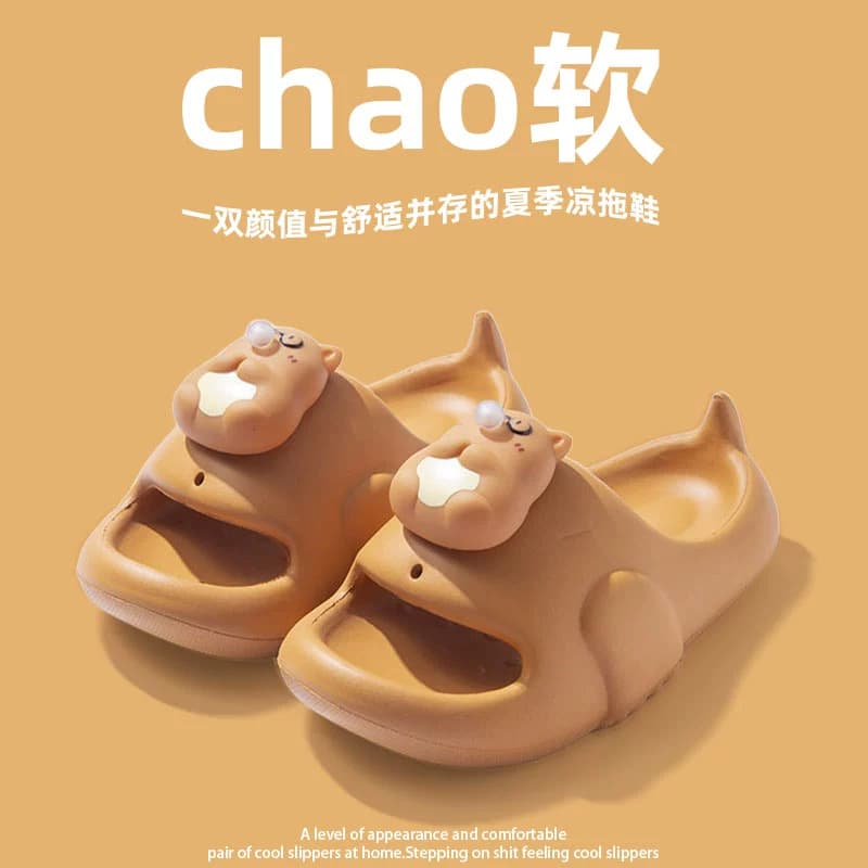 Cute Bubble Bear Cartoon Slippers, Family Matching Slippers for Three, Home Outdoor Non-Slip, Children's Cool Slippers, Wholesale