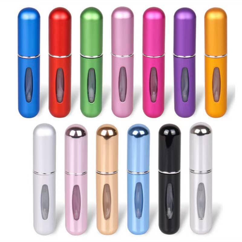 New 5ml Electroplated Aluminum Bottom-Fill Perfume Spray Bottle, Recyclable Refill System, Automatic Portable Refill for Export