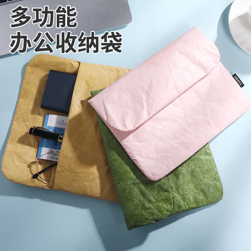 Magnetic Closure DuPont Paper Laptop Sleeve Case iPad Protective Cover Handbag Storage Bag Tablet Waterproof