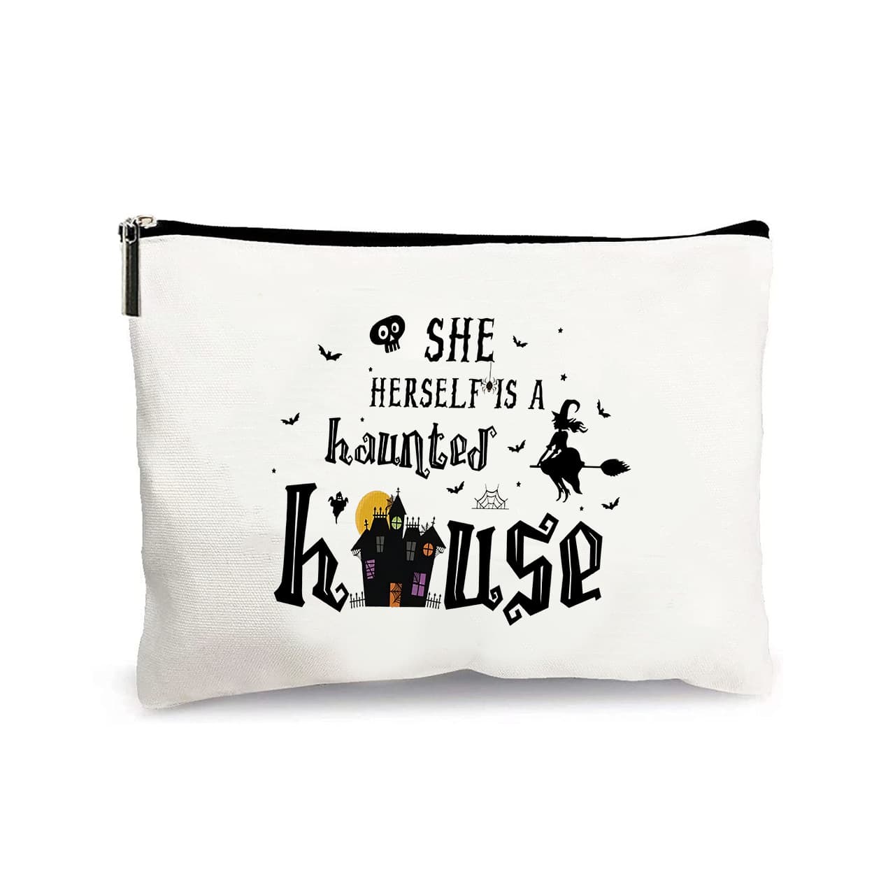 Ladies Zipper Cosmetic Bag Heat Sublimation Wash Bag Customizable Logo Canvas Storage Bag Urban Minimalist Landscape Pattern