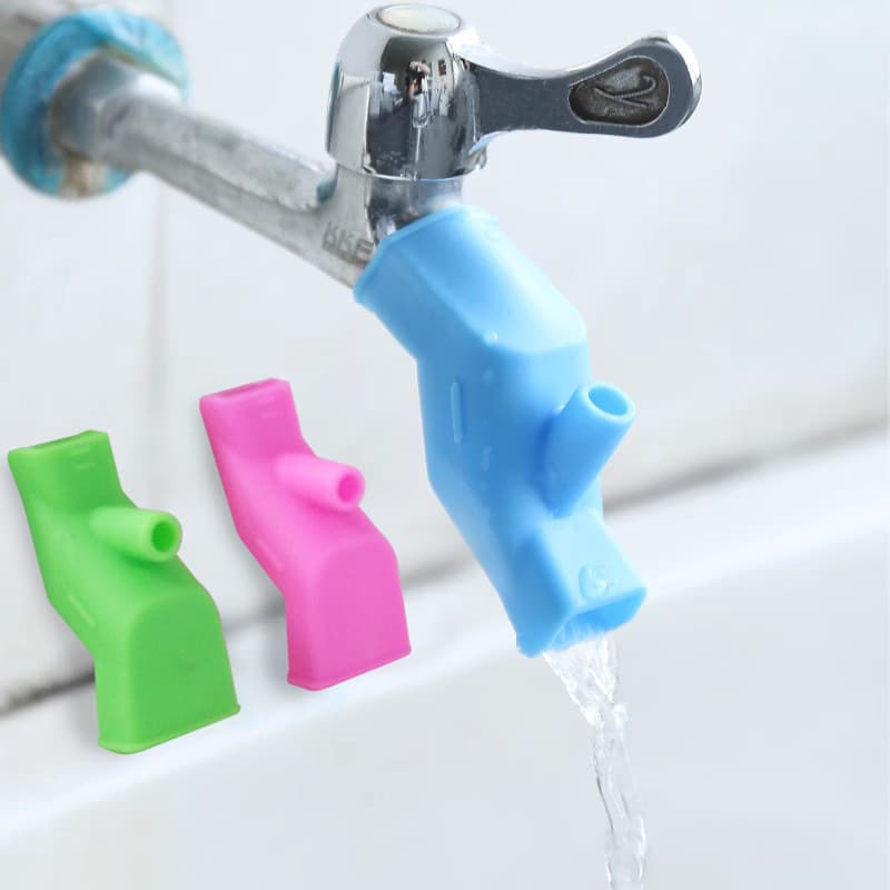 Silicone faucet extender connector water guide groove splash preventer water extender water tap baby hand sanitizer